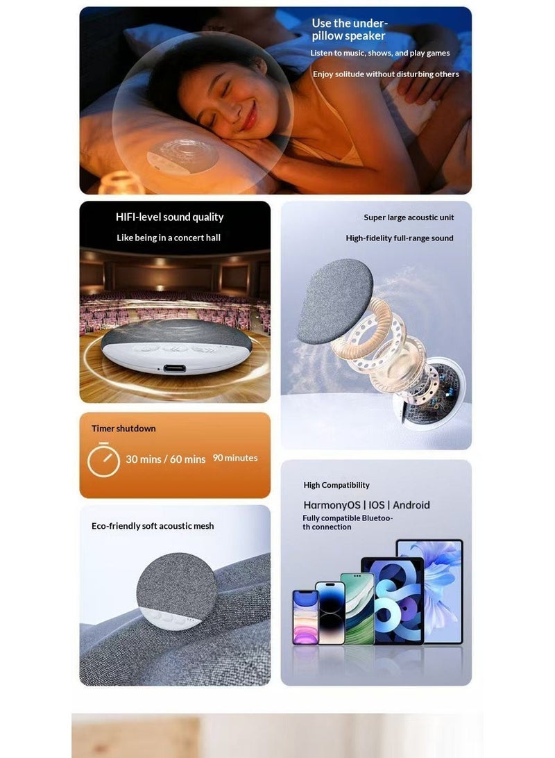 مكبر صوت بلوتوث ميني مخصص للنوم، تصميم صامت ومضوضاء بيضاء طبيعية ذكية، مكبر صوت بلوتوث مساعدة على النوم، مساعد نوم مضغوط عالي الجودة - Image 5